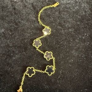 Black Clover Bracelet in 18k Gold over Stainless Steal